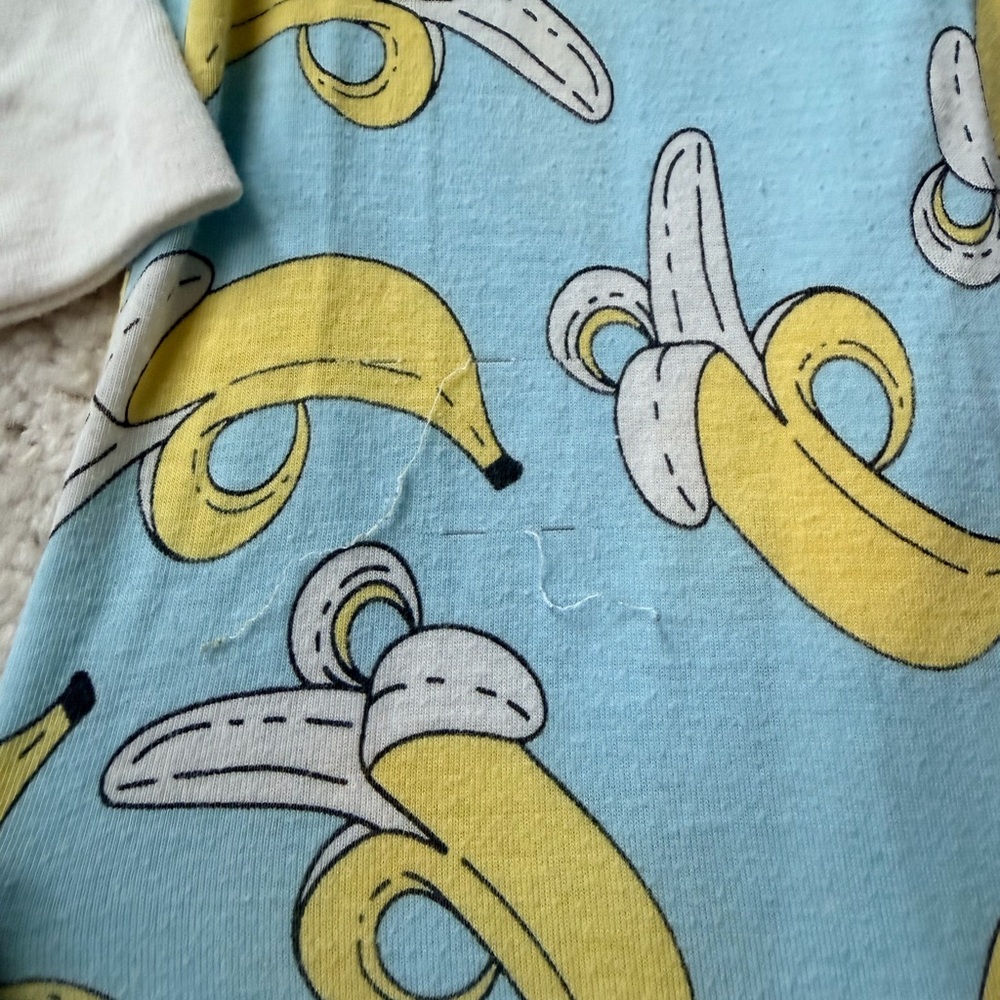 Little Sleepies Blue and Yellow Banana Print Outfit - Picture 13 of 15